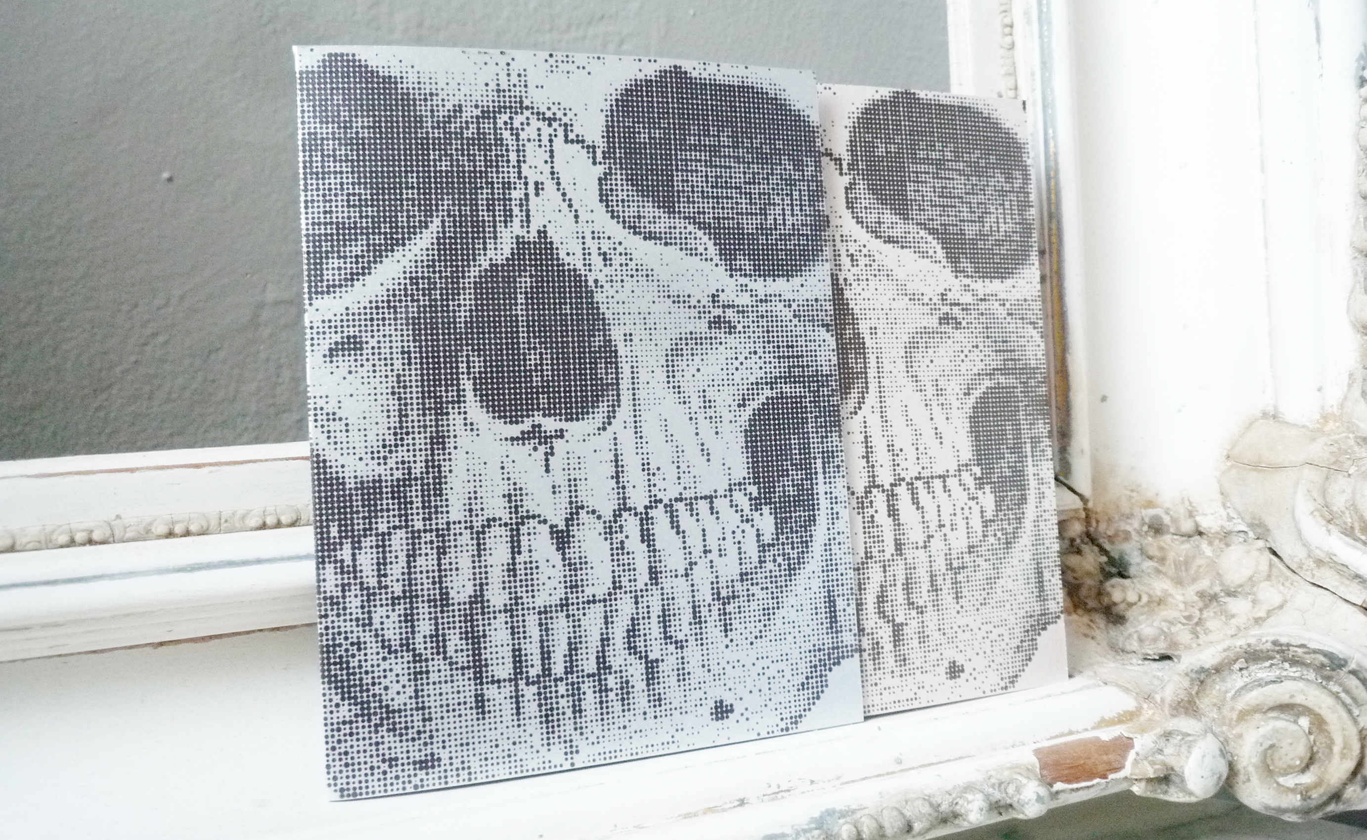 Letterpress, Metallic Paper, Graphic Design, Skull