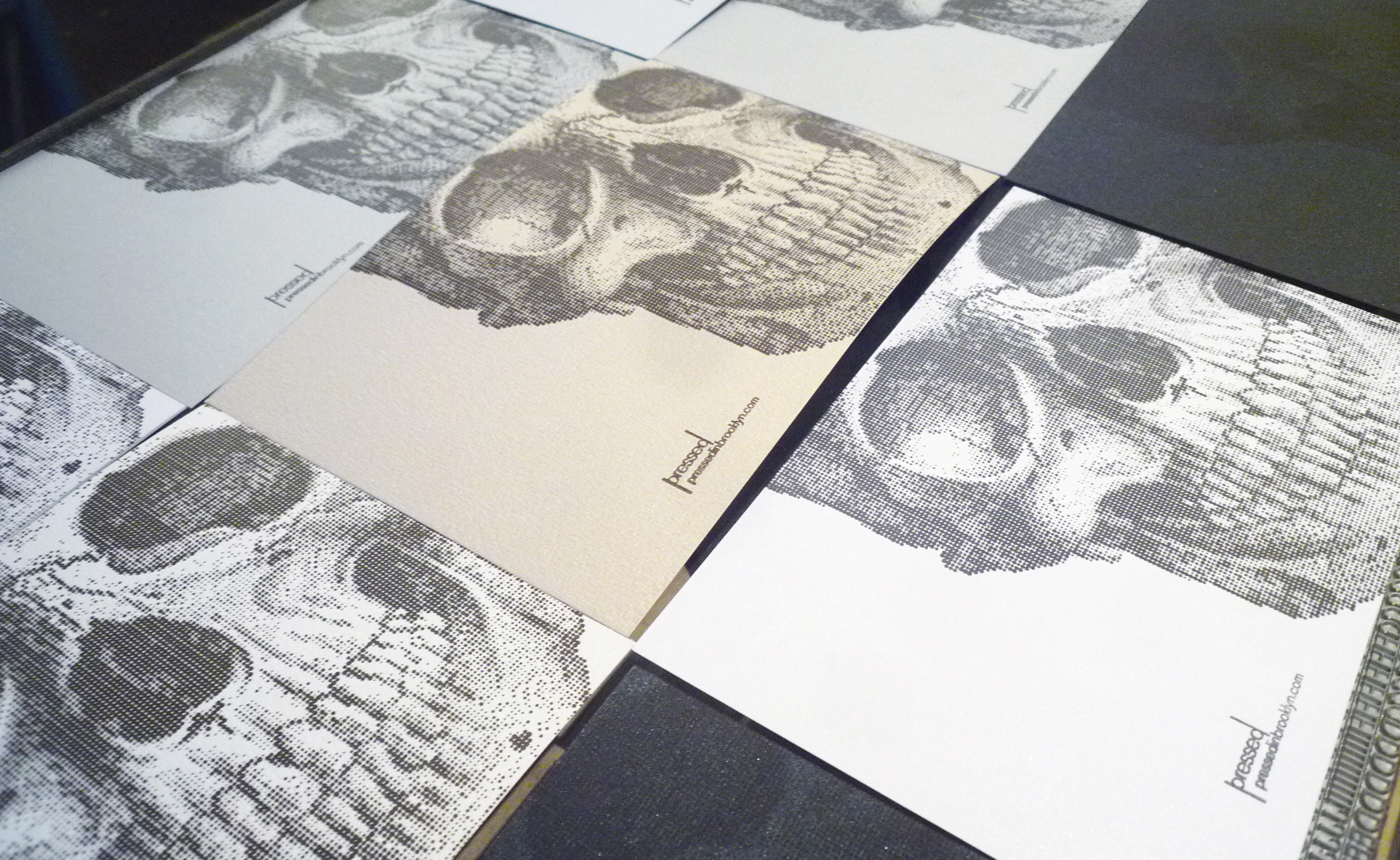 Metallic Paper, Greeting Card, Letterpress, Skull, Illustration, Graphic Design